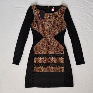 SAVE THE QUEEN! Italy Leopard Animal Print Mesh Dress - Marco Fantini - Size S